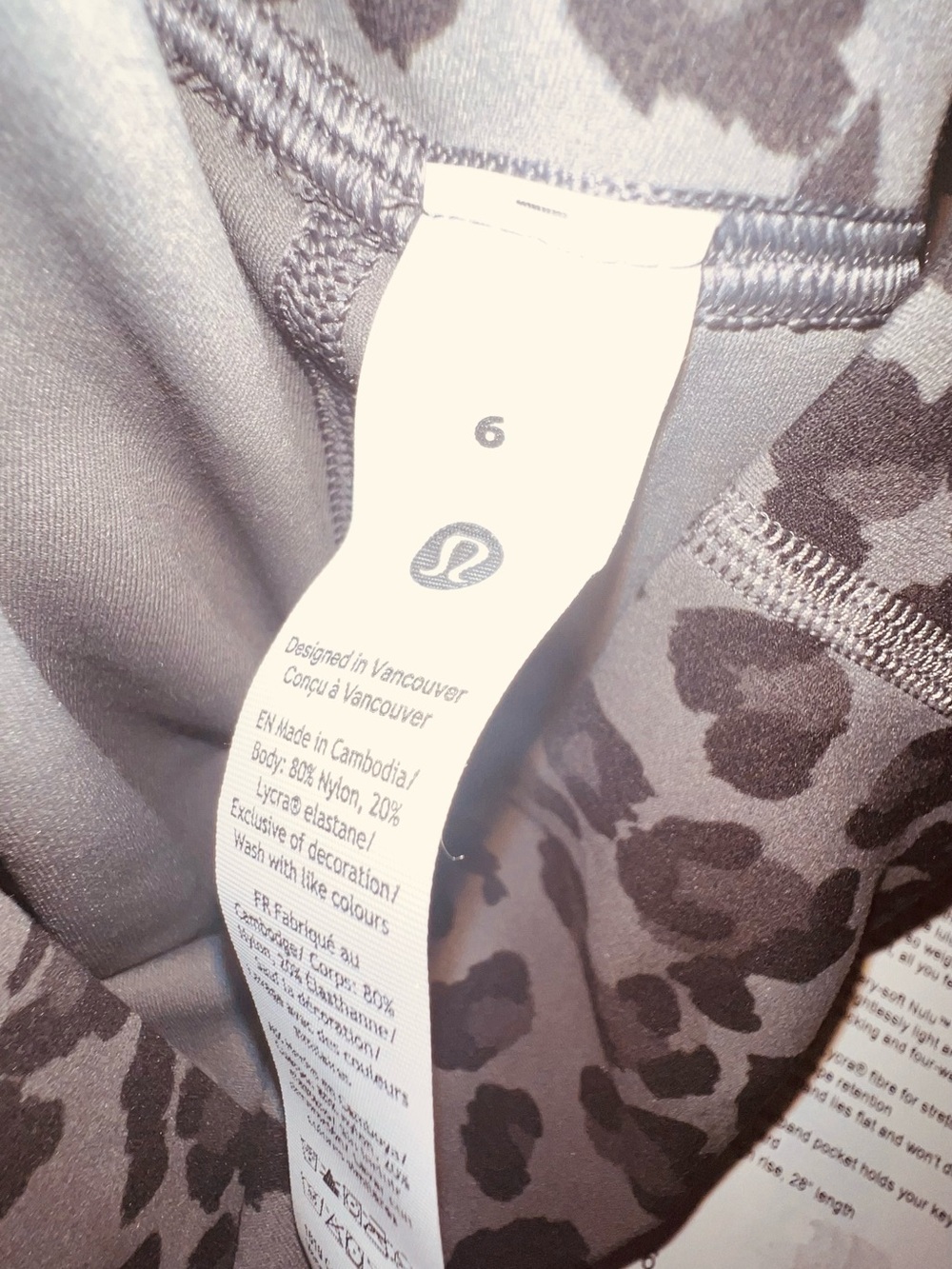 NWT Lululemon Align High-Rise Pant 28” True Leopard Black Multi Size 6 - Picture 3 of 5